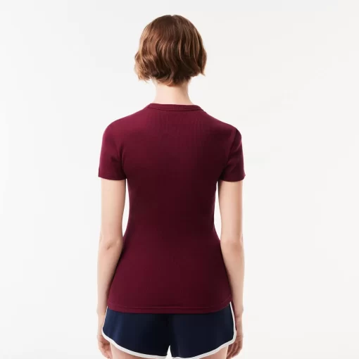 T-Shirt Femme Slim Fit En Coton Biologique | Lacoste Cheap