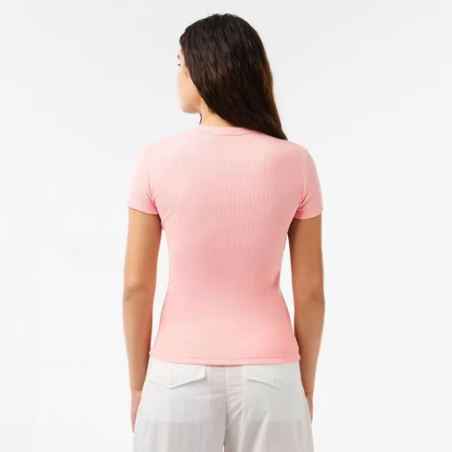 T-Shirt Femme Slim Fit En Coton Biologique | Lacoste Cheap