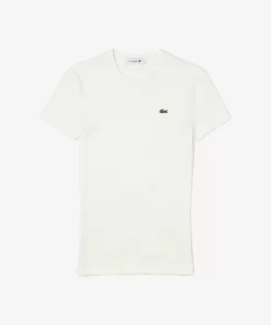 T-Shirt Femme Slim Fit En Coton Biologique | Lacoste Discount