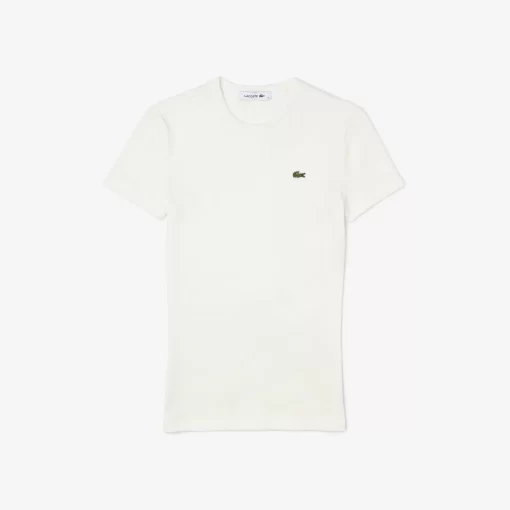 T-Shirt Femme Slim Fit En Coton Biologique | Lacoste Discount