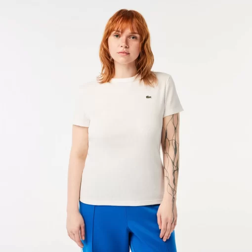 T-Shirt Femme Slim Fit En Coton Biologique | Lacoste Discount