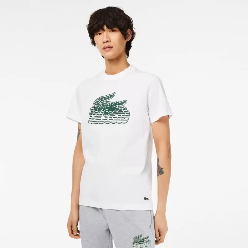 T-Shirt Homme Imprime En Jersey De Coton | Lacoste Flash Sale