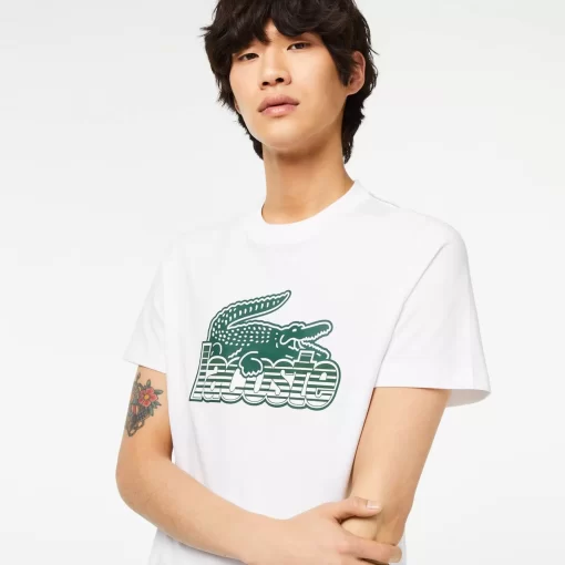 T-Shirt Homme Imprime En Jersey De Coton | Lacoste Flash Sale