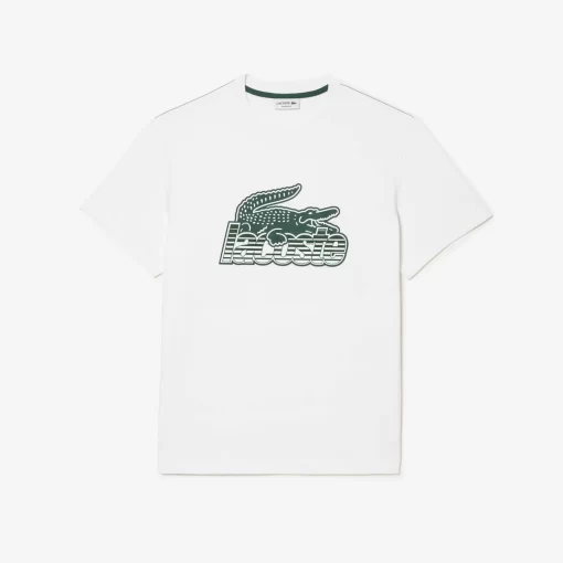 T-Shirt Homme Imprime En Jersey De Coton | Lacoste Flash Sale