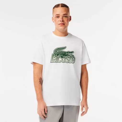 T-Shirt Homme Imprime En Jersey De Coton | Lacoste Flash Sale