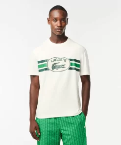 T-Shirt Imprime Monogramme Regular Fit En Coton | Lacoste Flash Sale