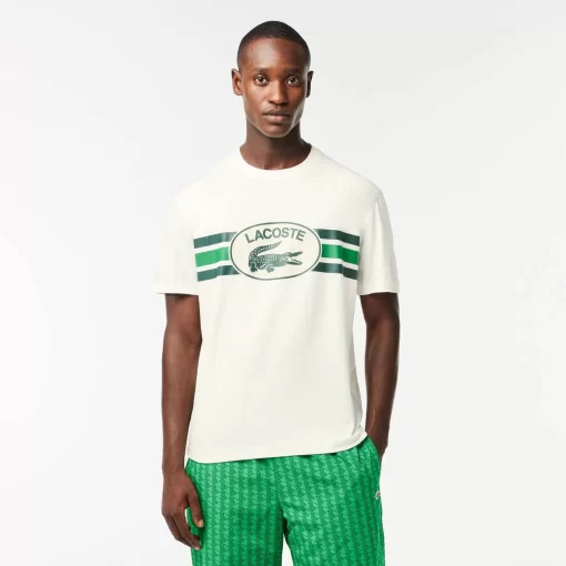 T-Shirt Imprime Monogramme Regular Fit En Coton | Lacoste Flash Sale