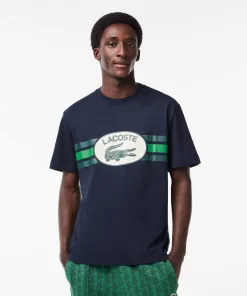 T-Shirt Imprime Monogramme Regular Fit En Coton | Lacoste Shop