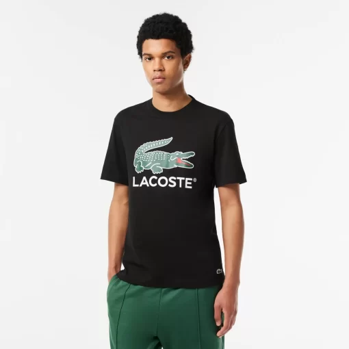 T-Shirt Imprime Signature En Jersey De Coton | Lacoste Discount