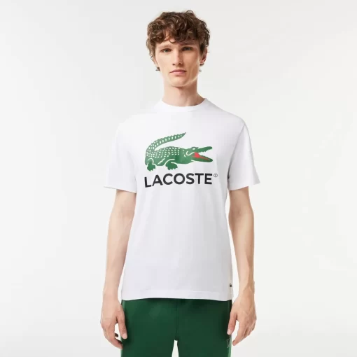 T-Shirt Imprime Signature En Jersey De Coton | Lacoste Clearance