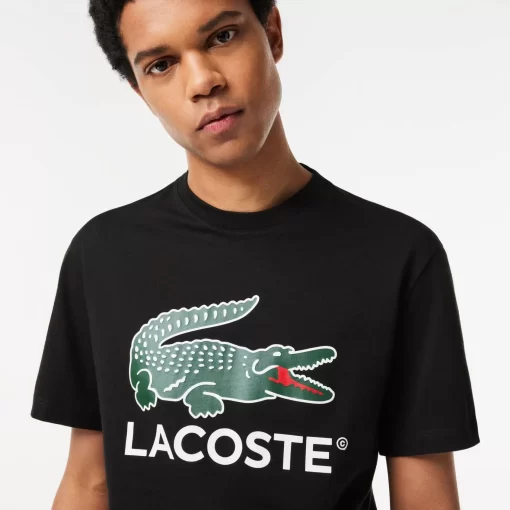 T-Shirt Imprime Signature En Jersey De Coton | Lacoste Discount