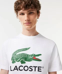 T-Shirt Imprime Signature En Jersey De Coton | Lacoste Clearance