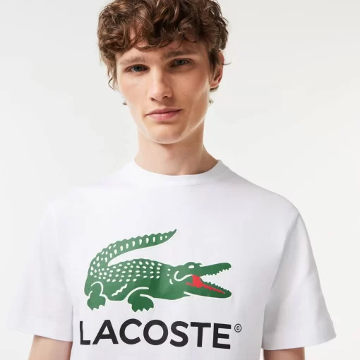 T-Shirt Imprime Signature En Jersey De Coton | Lacoste Clearance