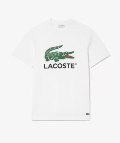 T-Shirt Imprime Signature En Jersey De Coton | Lacoste Clearance