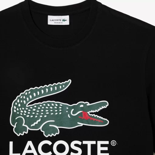 T-Shirt Imprime Signature En Jersey De Coton | Lacoste Discount