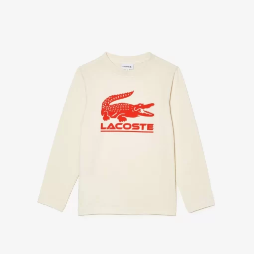 T-Shirt Manches Longues A Imprime Contraste | Lacoste Flash Sale