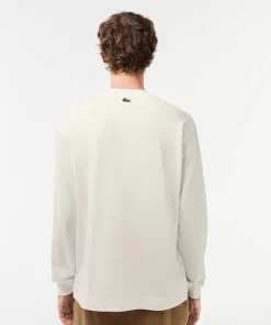 T-Shirt Manches Longues Loose Fit En Coton Epais | Lacoste Flash Sale