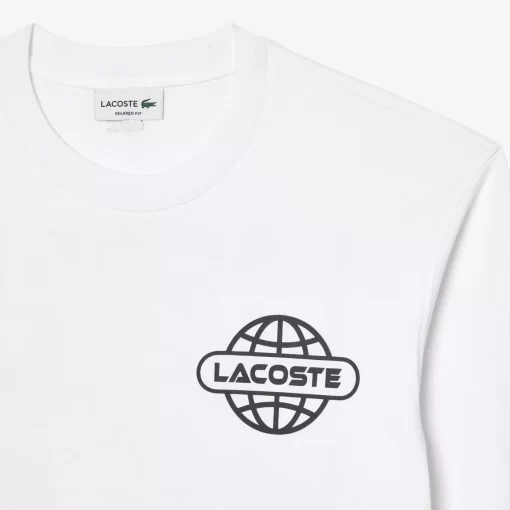 T-Shirt Manches Longues Relaxed Fit Avec Marquages | Lacoste Discount