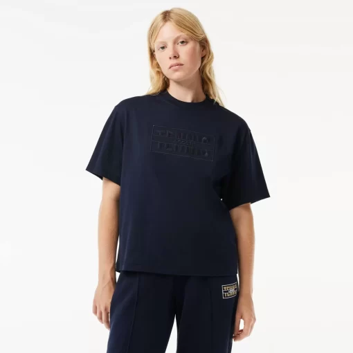 T-Shirt Oversize En Coton Broderie Tennis | Lacoste Shop