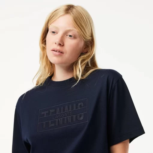 T-Shirt Oversize En Coton Broderie Tennis | Lacoste Shop