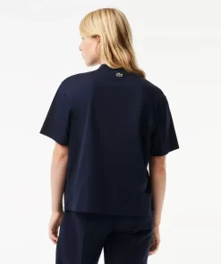 T-Shirt Oversize En Coton Broderie Tennis | Lacoste Shop