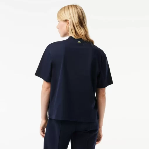 T-Shirt Oversize En Coton Broderie Tennis | Lacoste Shop