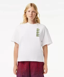 T-Shirt Oversize Imprime Crocodiles Iconiques | Lacoste Cheap