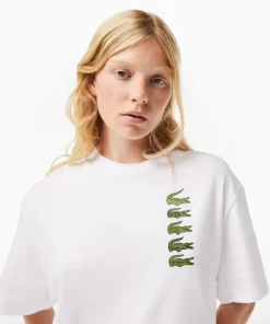 T-Shirt Oversize Imprime Crocodiles Iconiques | Lacoste Cheap