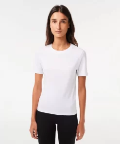 T-Shirt Slim Fit A Col Rond En Coton Melange | Lacoste Cheap