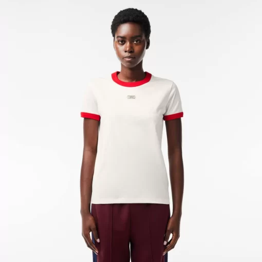 T-Shirt Slim Fit En Coton Badge Tennis | Lacoste Cheap