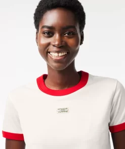 T-Shirt Slim Fit En Coton Badge Tennis | Lacoste Cheap