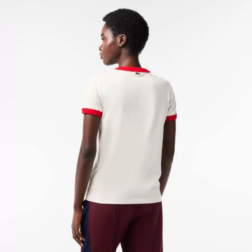 T-Shirt Slim Fit En Coton Badge Tennis | Lacoste Cheap