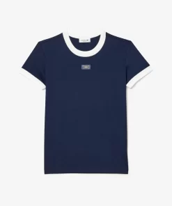 T-Shirt Slim Fit En Coton Badge Tennis | Lacoste Cheap