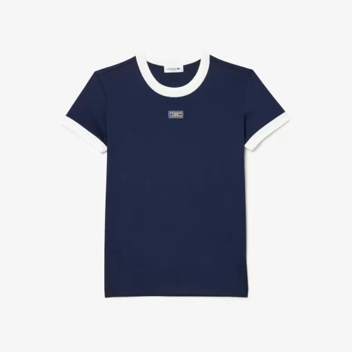 T-Shirt Slim Fit En Coton Badge Tennis | Lacoste Cheap