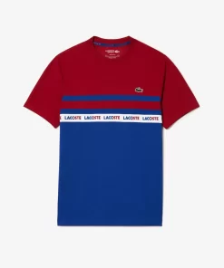 T-Shirt Tennis En Pique Ultra-Dry A Bande Siglee | Lacoste Flash Sale