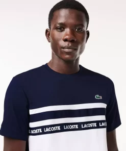 T-Shirt Tennis En Pique Ultra-Dry A Bande Siglee | Lacoste Outlet