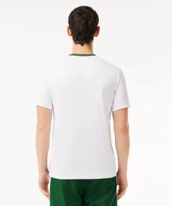 T-Shirt Tennis En Pique Ultra-Dry A Bande Siglee | Lacoste Cheap