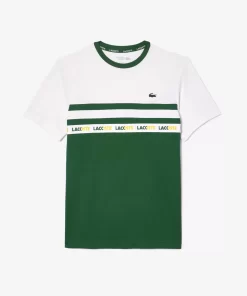 T-Shirt Tennis En Pique Ultra-Dry A Bande Siglee | Lacoste Cheap