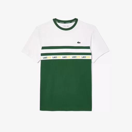 T-Shirt Tennis En Pique Ultra-Dry A Bande Siglee | Lacoste Cheap