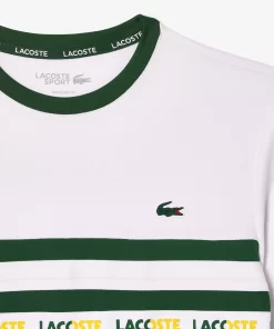 T-Shirt Tennis En Pique Ultra-Dry A Bande Siglee | Lacoste Cheap