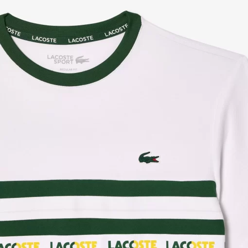 T-Shirt Tennis En Pique Ultra-Dry A Bande Siglee | Lacoste Cheap