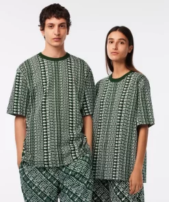 T-Shirt Unisexe X Netflix Loose Fit Imprime All-Over | Lacoste Store