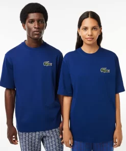 T-Shirt Unisexe Loose Fit Avec Grand Crocodile Coton Epais | Lacoste Outlet