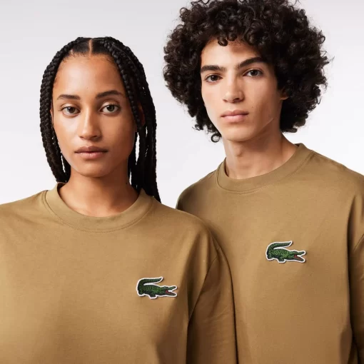 T-Shirt Unisexe Loose Fit Avec Grand Crocodile Coton Epais | Lacoste New