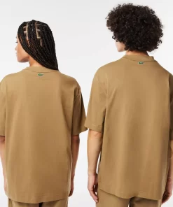 T-Shirt Unisexe Loose Fit Avec Grand Crocodile Coton Epais | Lacoste New