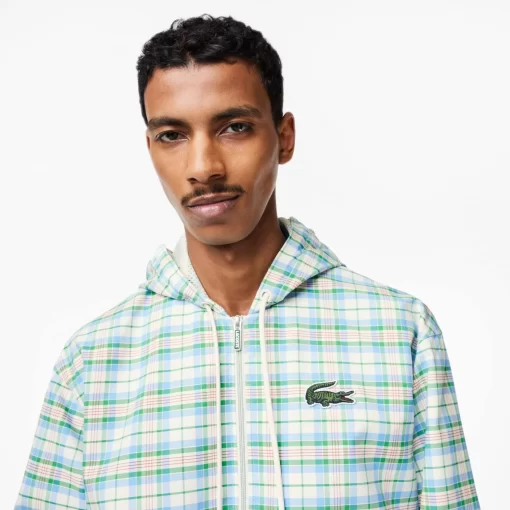 Veste De Survetement A Carreaux Homme Avec Capuche | Lacoste Clearance