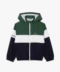 Veste Zippee A Capuche Enfant En Polyester Recycle | Lacoste Clearance