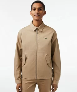 Veste Zippee Courte Unie En Gabardine De Coton Bio | Lacoste New