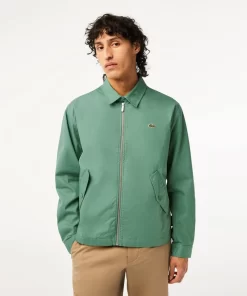 Veste Zippee Courte Unie En Gabardine De Coton Bio | Lacoste Best Sale