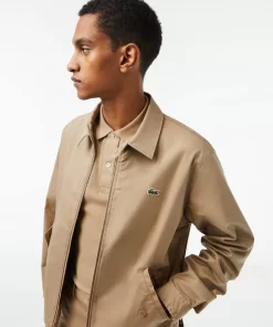 Veste Zippee Courte Unie En Gabardine De Coton Bio | Lacoste New